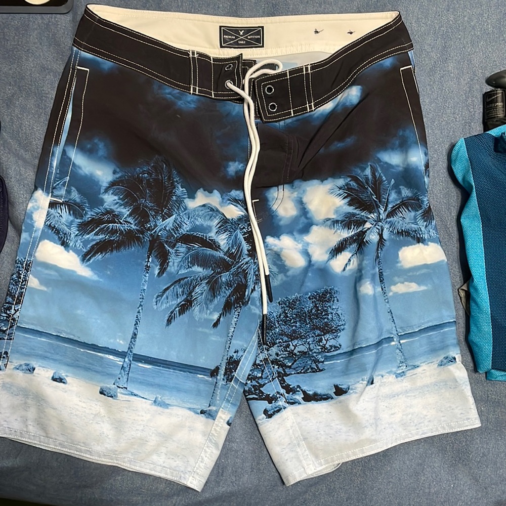 Lot of 2 swimsuits. One American eagle one burnside. Size small (28 waist)